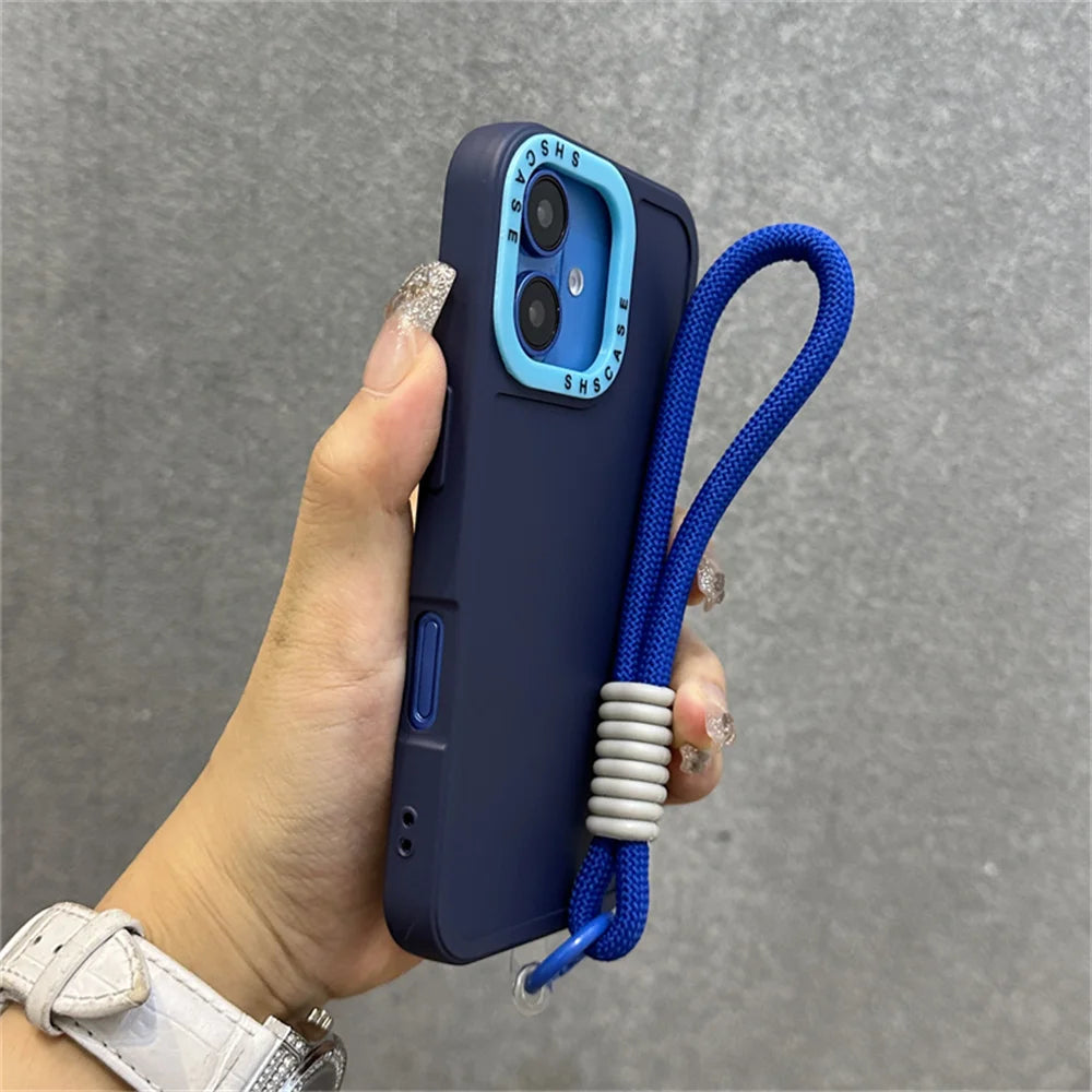 Luxury Wrist Strap Bracelet Lanyard Phone Case For iPhone 16 15 14