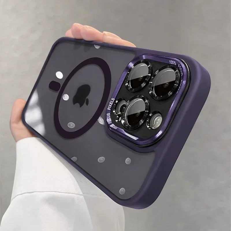 Magnetic Metal Lens Bumper Protection Magsafe Case For iPhone 16 15 14