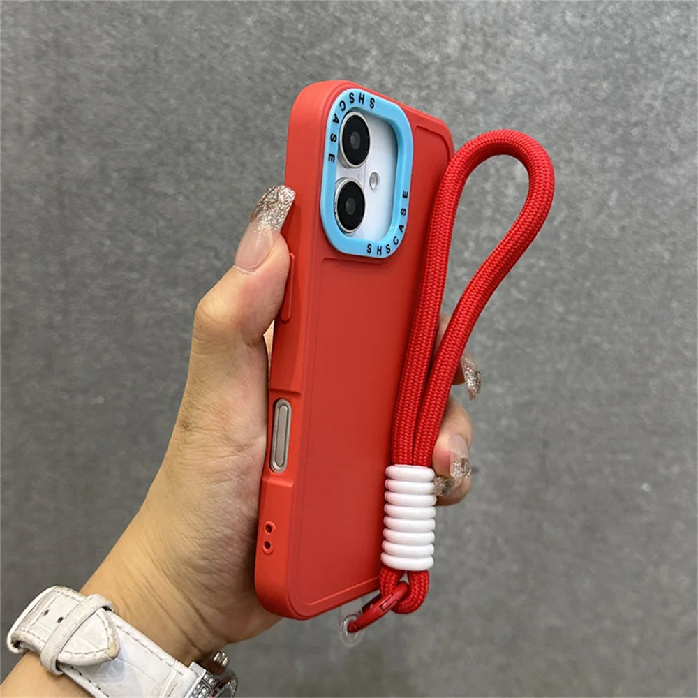 Luxury Wrist Strap Bracelet Lanyard Phone Case For iPhone 16 15 14