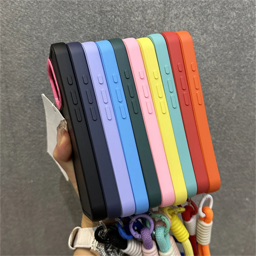 Luxury Wrist Strap Bracelet Lanyard Phone Case For iPhone 16 15 14