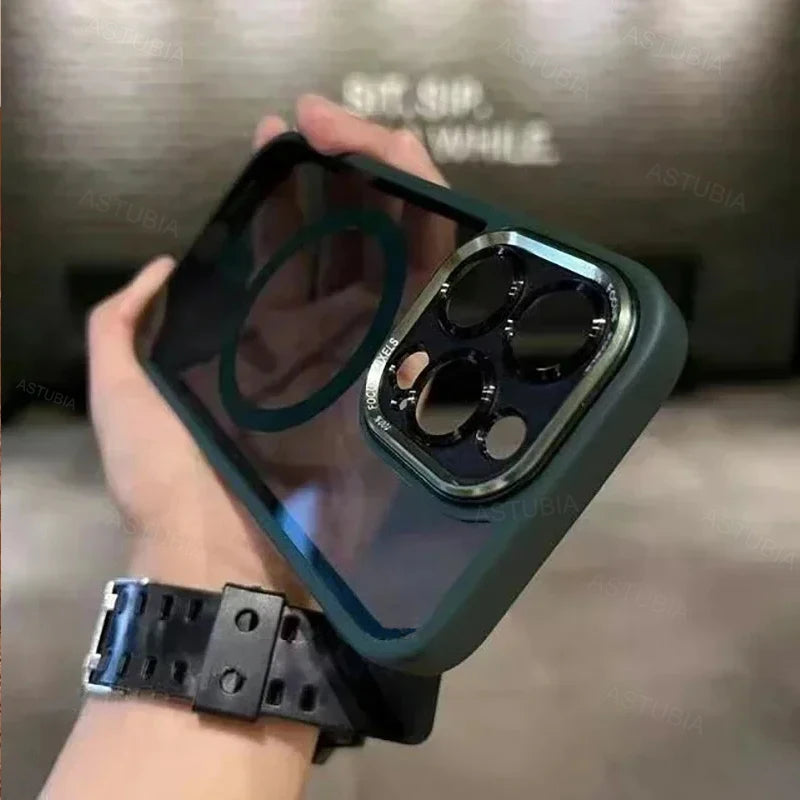 Magnetic Metal Lens Bumper Protection Magsafe Case For iPhone 16 15 14