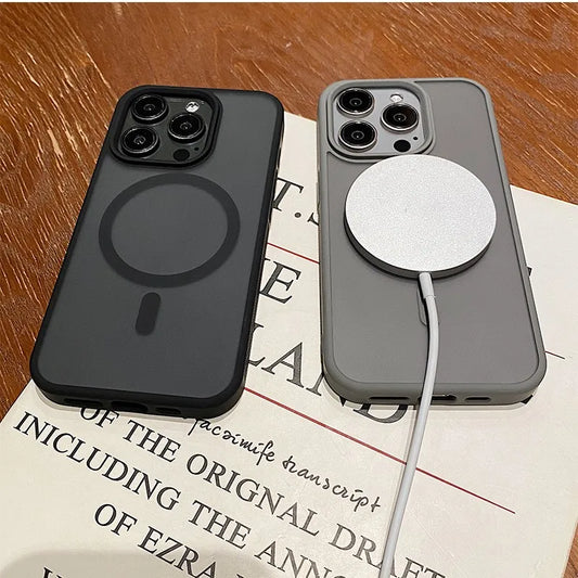 Clear Shockproof For Magsafe Wireless Charge Magnetic Case for iPhone 16 15 14 Matte Bumper Cover