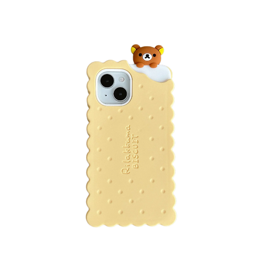 Sandwich Biscuit Tide Bear Soft Silicone Phone Case For iPhone 16 15 14 Shockproof Soft Cover