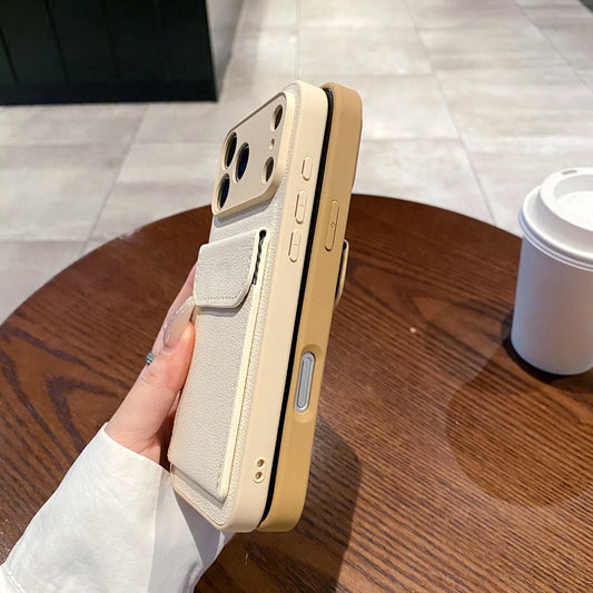 Card Slot Wallet PU Leather Bracket Case For iPhone 17 16 15 14