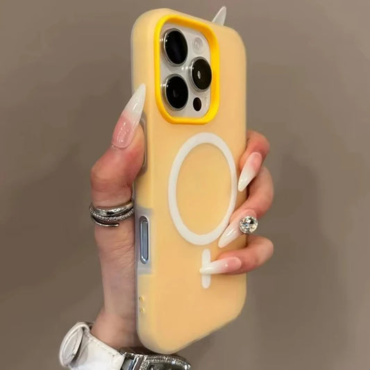 Luxury Candy Color 2 IN 1 Magsafe Case for iPhone 17 16 15 Magnetic Wireless Charge Bumper Cover