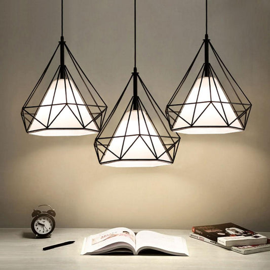 Modern Pendant Light Black Iron Hanging Cage Vintage Led Lamp E27 Industrial Loft Retro Dining Room Restaurant Bar Counter