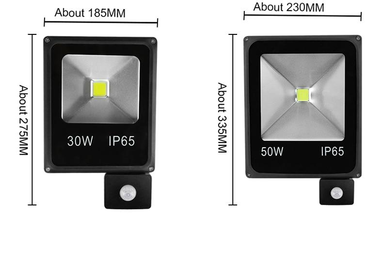 LED Flood Light Outdoor Lamp Led Spotlight Reflector Sensor Floodlight 10W 20W 30W 50W Waterproof Garden Lighting