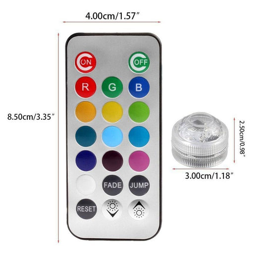 Waterproof SMD3528 Submersible LED Lights RGB Underwater Night Lamp Wedding Tea Light Vase Bowl Party Christmas Decoration light