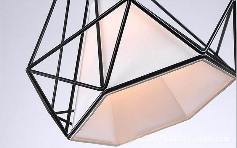 Modern Iron Painted Industrial Chandeliers E27 Diamond Chandelier LED Lighting For Living Room Kitchen Bedroom Bar Hotel