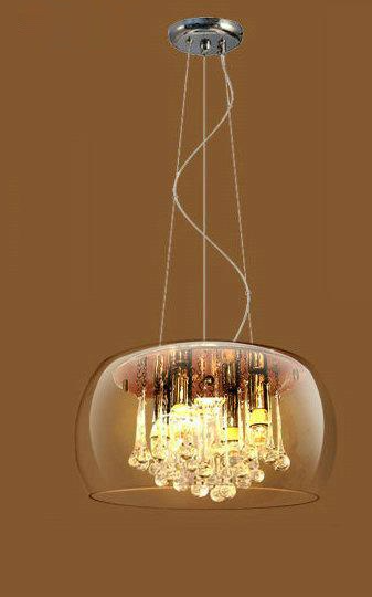Modern Simple LED Living Room Dining Room Bedroom Lamp Villa Hotel Light Luxury Glass Cover Crystal Chandelier