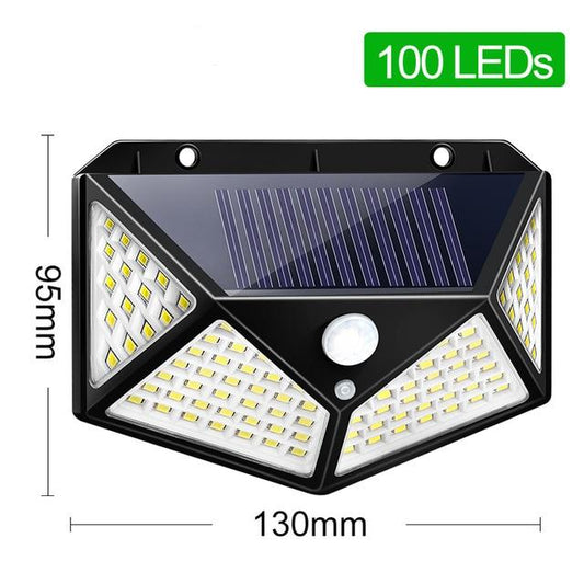 Goodland 100 LED Solar Light Outdoor Solar Lamp Powered Sunlight 3 Modes PIR Motion Sensor for Garden Decoration Wall Street