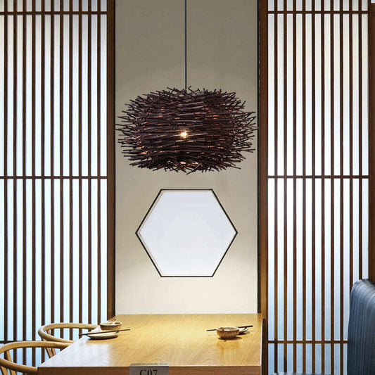 Bamboo Rattan Chandelier Restaurant Homestay Creative Bar Lamp