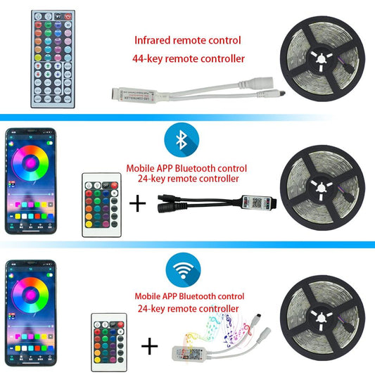 Bluetooth LED Strips Lights luces LED RGB 5050 2835 Flexible Lamp Tape Ribbon With Diode DC 12V 5M 10M 32.8ft Christmas New Year-2