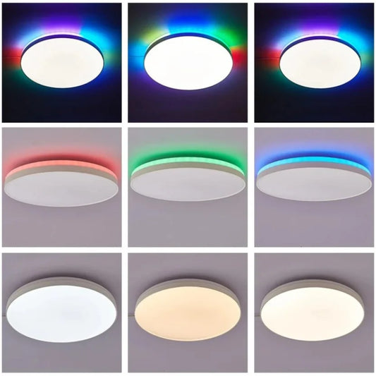 LED Ceiling Light RGB Backlight Color Illumination Bluetooth Remote Control Dimmable Decorative Light