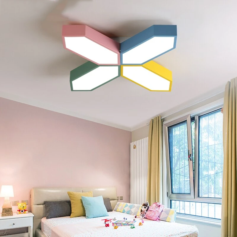 Multicolor LED Ceiling Lights In Windmill Shape For Living Room Ceiling Lamps Kids Bedroom Boys Room Ceiling Lamp Rooms Light Le
