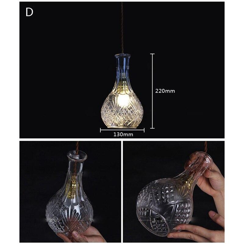 Wine Bottle Led Pendant Light Cafe Bar Decoration Loft Hanglamp Kitchen Hanging Light Fixture Dining Room Hanging Lamp