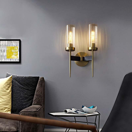 American Modern Minimalist Light Luxury Bedroom Lamps All Copper Wall Lamps