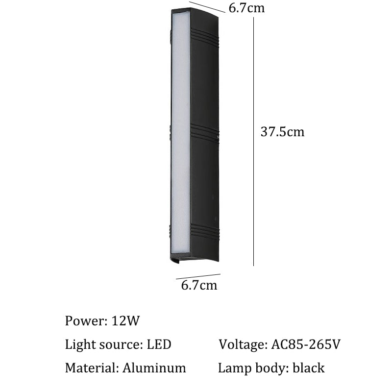 Modern LED Wall Lights Waterproof Outdoor Wall Lamp Long Strip IP65 Aluminum Wall Light Garden Porch Light