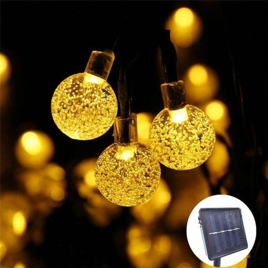 5M 7M 10M Solar Lamp Crystal Ball LED String Lights Flash Waterproof Fairy For Outdoor Garden Christmas Wedding Decoration