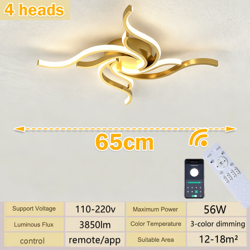 LED Ceiling Light Remote Control 3 Colors APP Dimming Lamp AC 110V 220V Aluminum For Living Room Bedroom