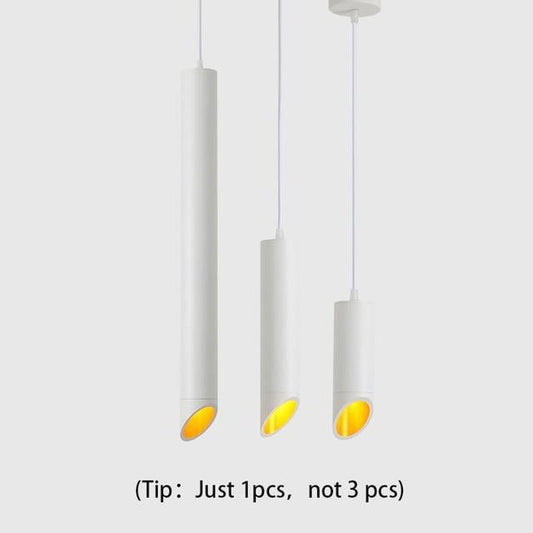 led Pendant Lamp Long Tube light GU10 7W Island Dining Room Shop Bar Counter Decoration Cylinder Pipe Pendant Light Kitchen Lamp