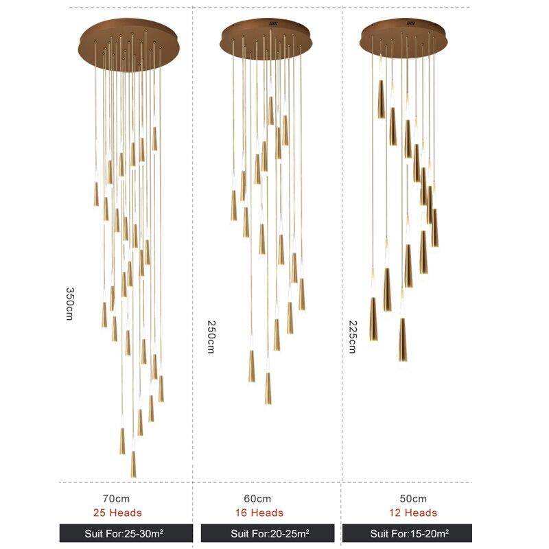 LED Simple Pendant Lights Gold Lamp For Living Room Lustre Pendant Lights Pendant Ceiling Fixtures
