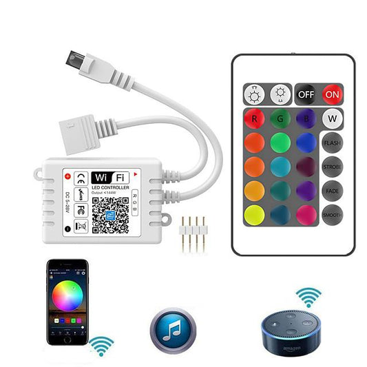 Intelligent Dimming App Control Flexible Led Strip Lights 15M (3x5M) 2835 RGB SMD IR 24 Key Controller with 12V 3A Adapter Kit