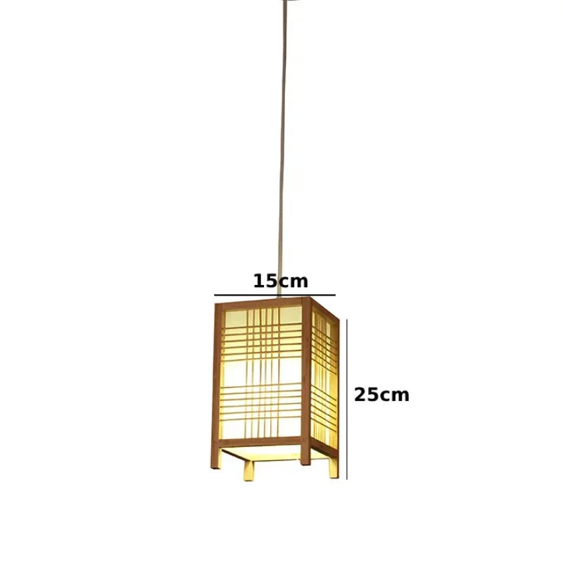 Retro Bamboo pendant lights Creative B&B Guest Room Corridor Bamboo Square Chandeliers Restaurant Chinese Decorative Chandelier
