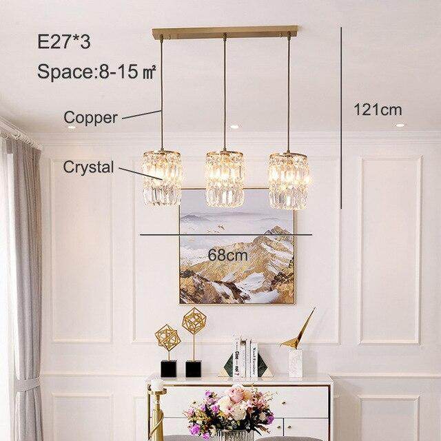 Modern Pendant Lamp Dining Crystal Pendant Lights For Bar Minimalist Crystal Lamp Bedroom Bedside Light Crystal Fixtures Kitchen