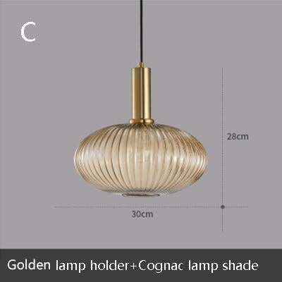 Novelty Stripe Glass Hanging Lights E27 LED 6 Color Lamp Holder Pendant Lamp For Kitchen Living Room Bedroom Hotel Restaurant