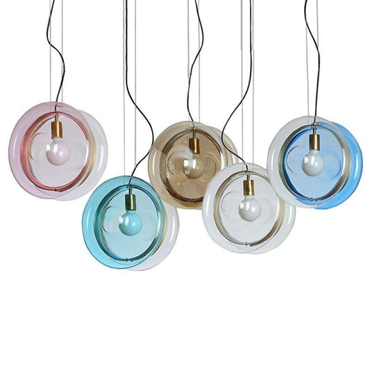 Nordic Color Glass Chandelier Post Modern Original Design Sense Clothing Shop Cafe Restaurant Fresh Glass Chandelier