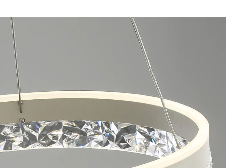 Modern Round Ring Led Chandelier Remote Control Pendant Lamp For Living Room Dining Room Kitchen Bedroom Design Hanging Light