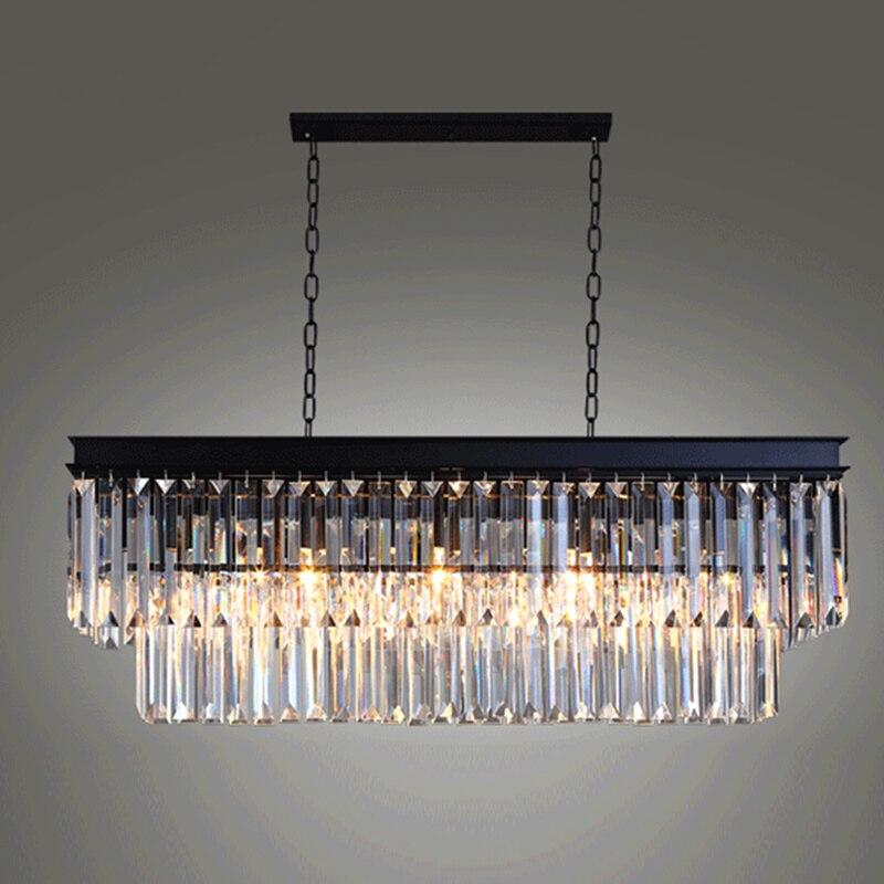 Modern Rectangular Lustre Crystal Chandelier Lighting Crystal Chandeliers Luminaria De Techo Hanglamp Lighting Fixtures