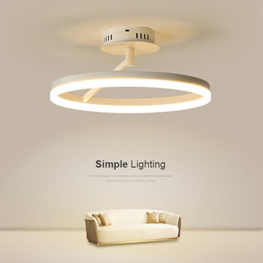 Black and White LED Ceiling Lamp Bedroom Lamp Modern Simple Living Room Net Red Room Round