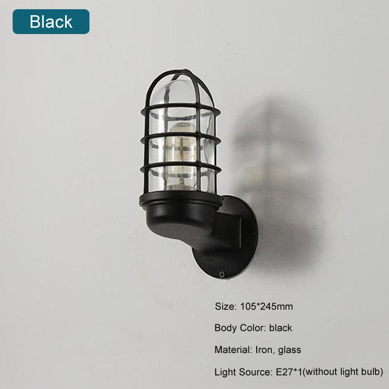 Retro Glass Wall Light Industrial Outdoor Indoor Waterproof LED Wall Lamp Bar Cafe Decora Lighting