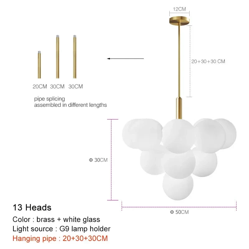 Modern Luxury Led Glass Chandelier Simple Chandelier Home Indoor Lighting Decor Lamps Fixtures