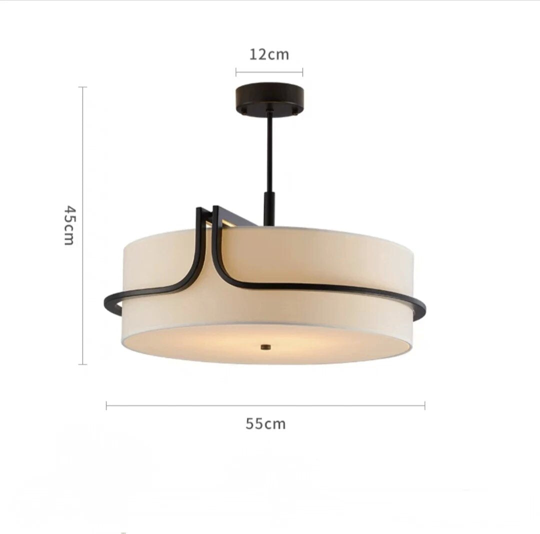 Modern Fabric Art Ceiling Chandelier Black Dining Room Bedroom Hallway Pendant Lights Decor Indoor Lighting