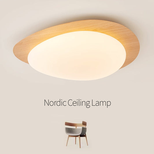 Bedroom Light Nordic Original Wood Grain Color Ceiling Light Modern Creative LED Lighting