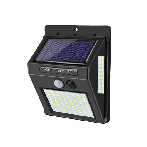 100 LEDs Outdoor Solar Wall Lamp PIR Motion Sensor Solar Porch Lights IP65 Sunlight Powered For Street Fence Garden Security