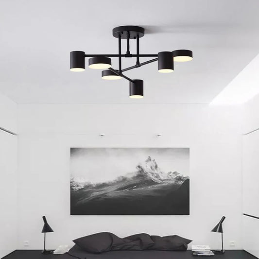 Modern LED Ceiling Chandelier 6 Heads Hanging Lamp Gold Black For Dining Room Living Rooms Bedroom Hall Home