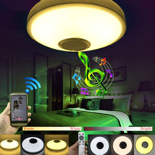 New Modern Wireless Bluetooth Speaker Music Playing And 2.4G RF Remote Control Dimmable LED Ceiling Lamp Romantic Music Lamp
