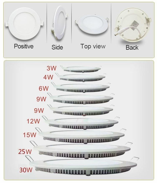 3W-25W Round LED Ceiling Light Recessed Kitchen Bathroom Lamp AC85-265V LED Down light Warm White/Cool White Free shipping