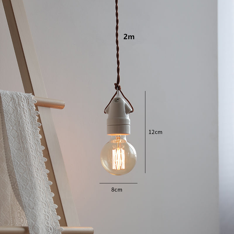 Vintage Ceramic Bedside Pendant Lamp Art Single Head Dining Room Pendant Lamp Creative Mini Pendant Lamp