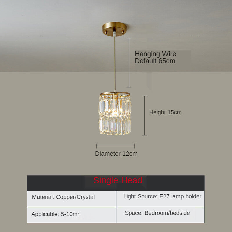 Nordic LED Gold Pendant Hanging Light Crystal Ceiling Lamps Modern Chandelier Lustre Dining Table Kitchen Island Decor Fixtures