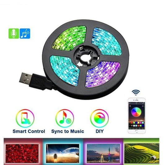 Led Strip Light RGB 5050SMD DC 5V Flexible Ribbon 2835SMD 1M 2M 3M Tape Diode USB Led Strip Lamp Bluetooth Music TV Backlight