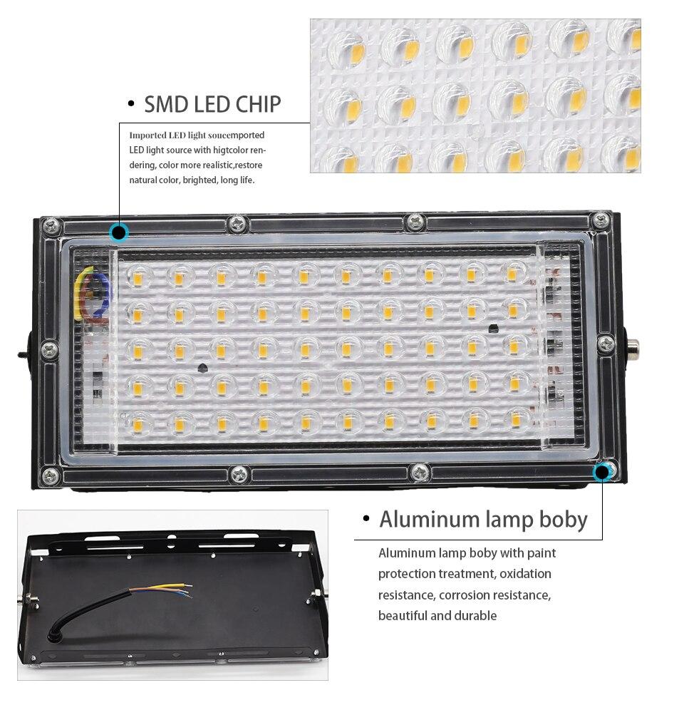 2pcs 50W LED Flood Light AC Projector IP65 Waterproof Floodlight Spotlight LED Street Lamp Outdoor Light Lighting