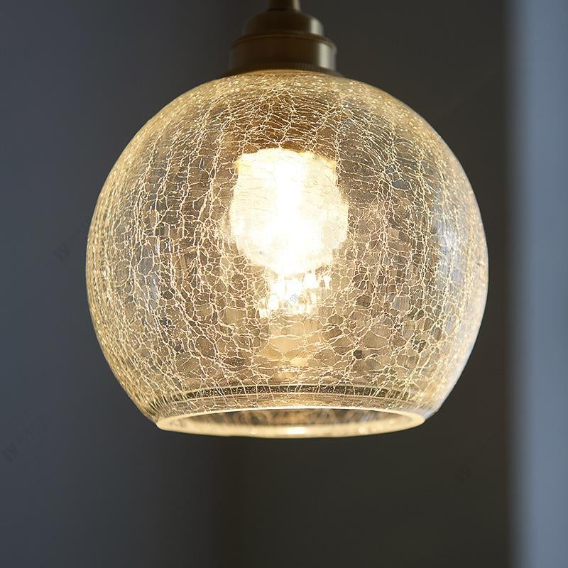 Dining Hall Lamp Retro Simple Brass Glass Ball Small Chandelier Personality Hotel Bedside Chandelier