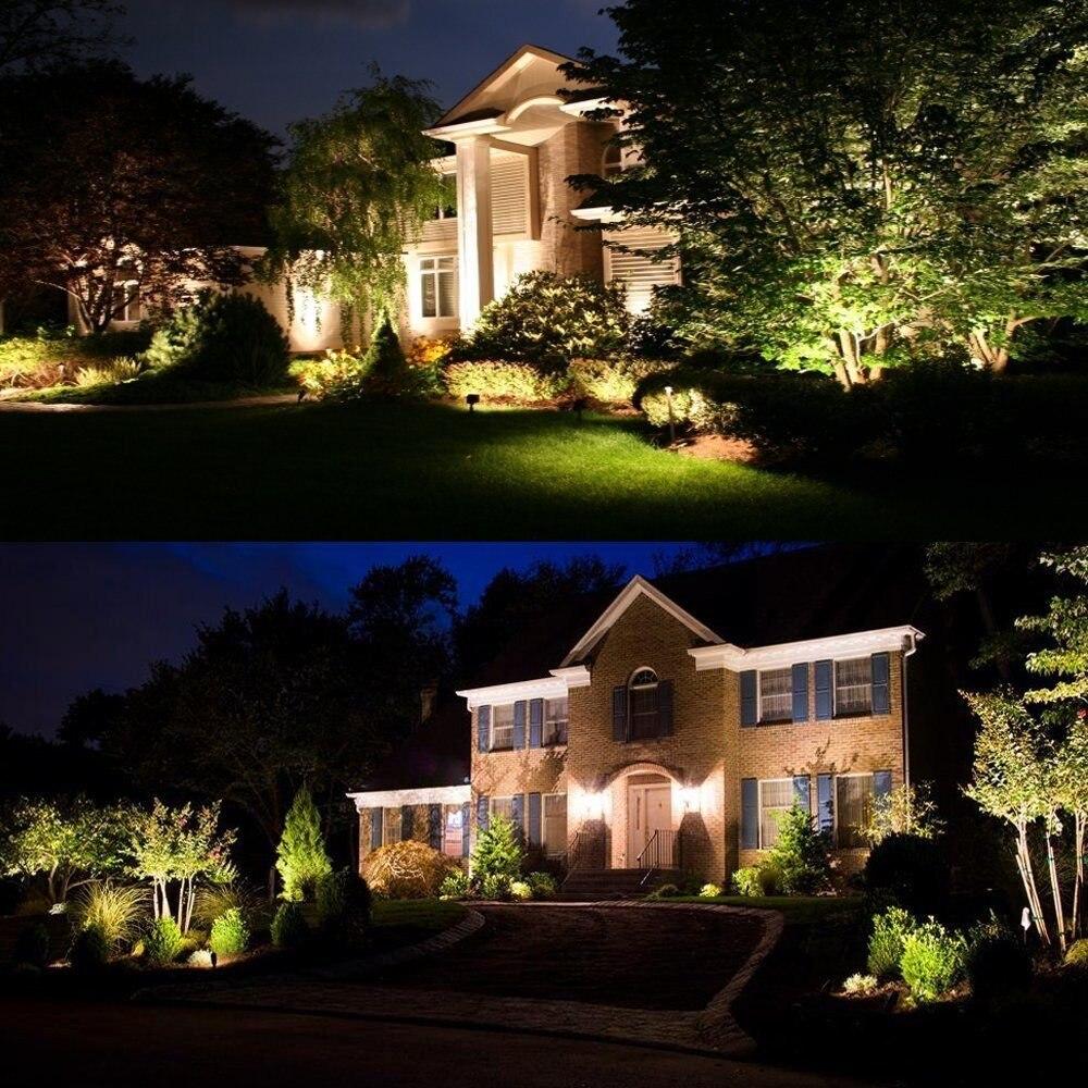 4pcs 5W LED Landscape Lights Waterproof Garden Pathway Lights Walls Trees Flags Outdoor Spotlights with Spike Lawn lamps