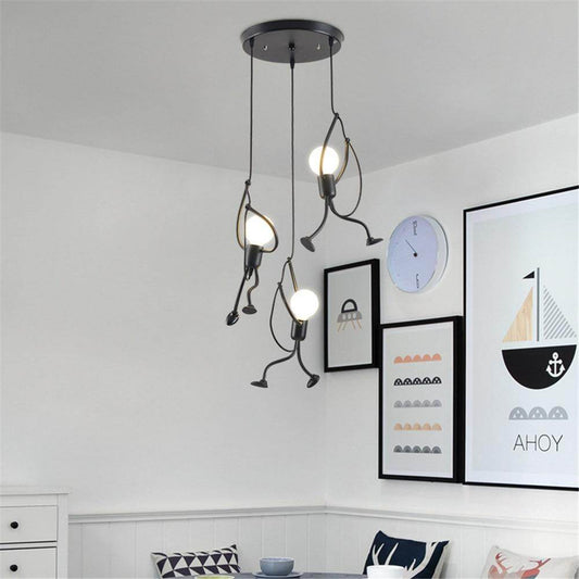 Loft Pendant Lights Climbing Man Art Hanging Lamp Metal Cord Hanger Home Decor Light Creative For Room Lighting Lamps Nordic