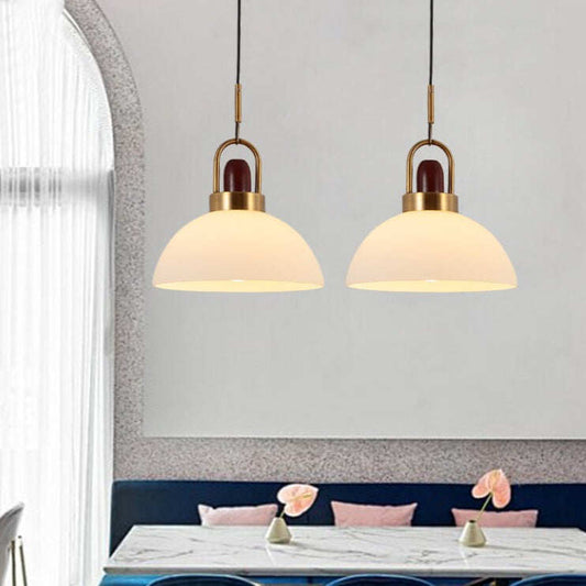 Glass Chandeliers In Restaurants Are Simple and Creative Semi-circular Cream Bar Shops Decorate Bedside Lamps